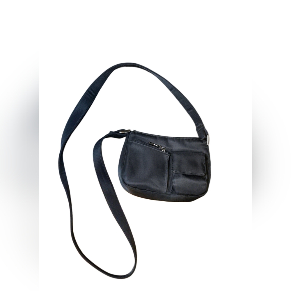 Pegabo Black Nylon Shoulder Crossbody Purse‎ Travel Mini Bag, Utility Pockets